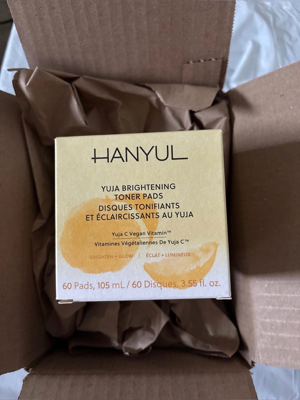 New Hanyul Yuja Brightening Toner Pads with Vitamin C and Niacinamide
